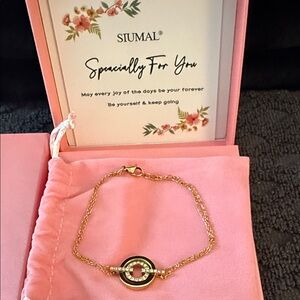 Gold Chain Bracelet with Crystal Accents